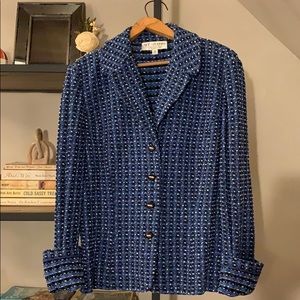 St. John Collection - blue tweed jacket - size 12